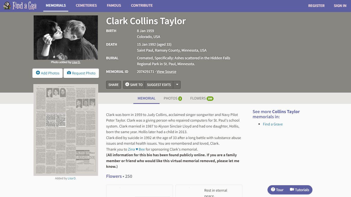 Clark Collins Taylor (1959-1992) - Find a Grave Memorial