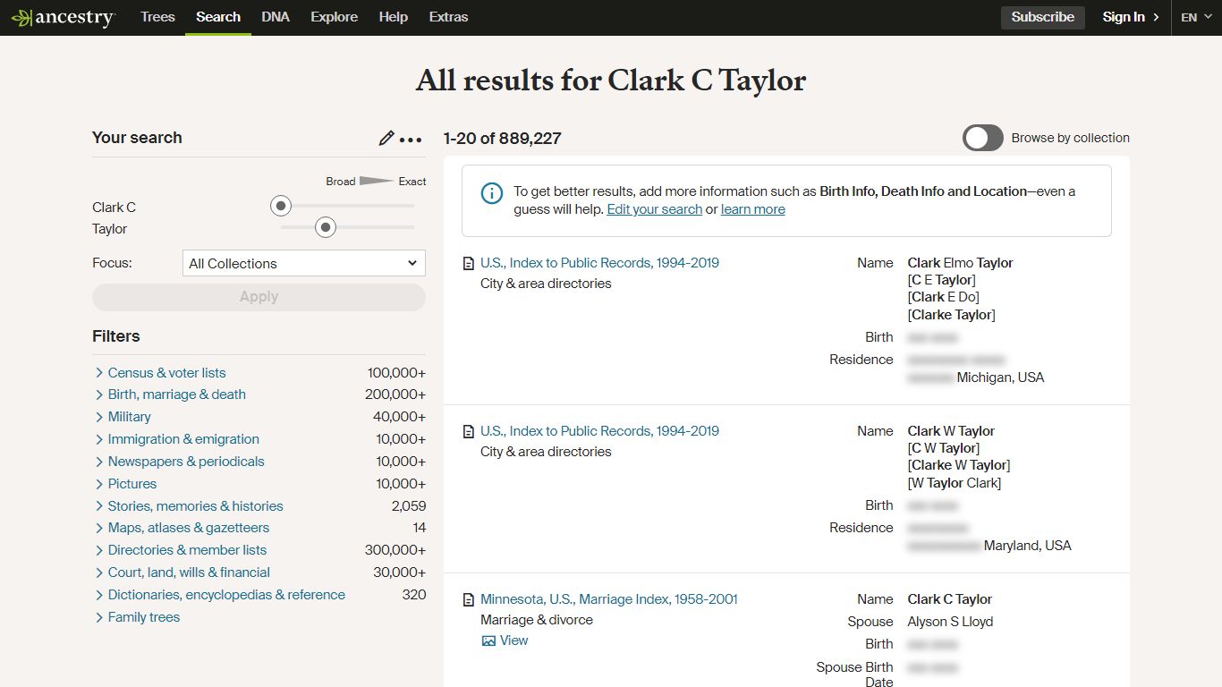 Clark C Taylor - Ancestry.com